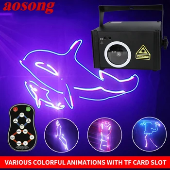 

AOSONG Stage Lighting Effect LaserDj Christmas Light Customizable Words Pattern Animation Full Color 3D Remote Control