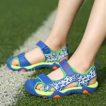

Boys beach shoes 3-12 years old kids sandals summer 4 leather 5 children's sandals 6-7 children 8 soft bottom 9 baby shoes