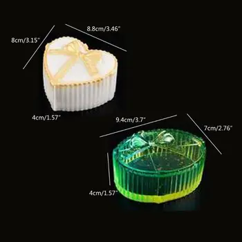 

2Pcs Gift Boxes Silicone Molds with Ribbons Jewerly Boxes Molds Heart Oval Shape Silicone Resin Molds Art Crafts Tools