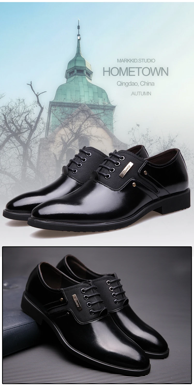 Misalwa Men Charming Formal Shoes Christmas Party Dress Shoes Height Increasing Elegant Office Groom Oxfords Elevator Shoe 36-47