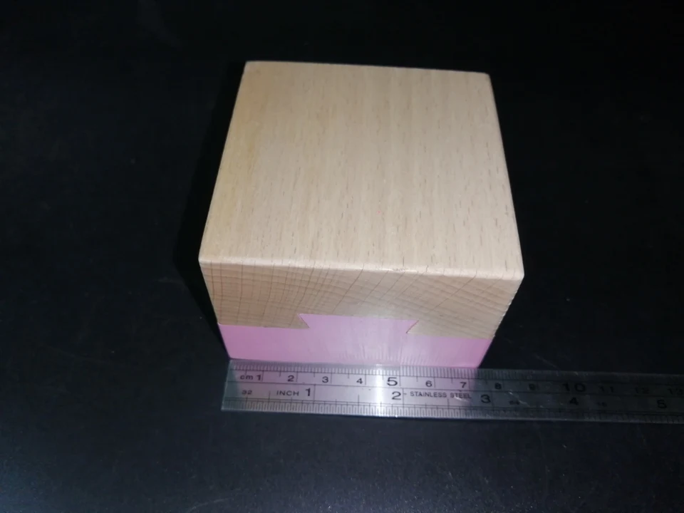 Розовый Деревянный 3D головоломка Прорезыватель обручальное кольцо подарок секретная коробка игрушка