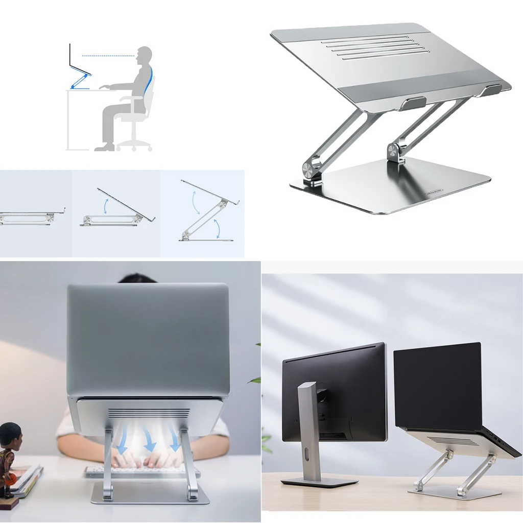 Portable Adjustable Folding Laptop Desk Table Stand Holder Tray For
