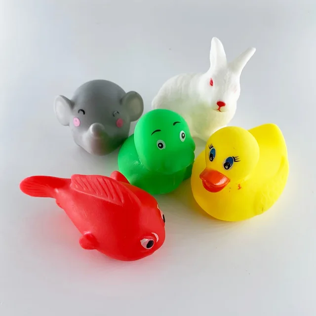 5Pcs/set Cute Baby Kids Rubber Ducks Animals Bath Toy Water Fun Game Playing Newborn Boys Girls Shower Toy 5