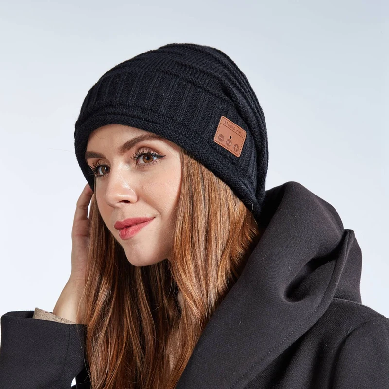 Bluetooth Beanie Hat Music Knit Hat Cap with Speakerphone Stereo Headphone Music Hat Skullies Unisex Cool Knitted Cap