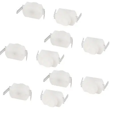 

10 Pcs White Round Push Button Vertical 2 Pins Torch Switch AC 250V 1.5A
