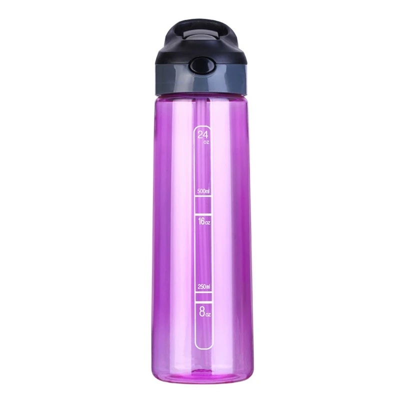 Студенческая простая чашка для воды с одним кликом для скалолазания, походов, тренировочного лагеря, Спортивная бутылка для воды из розового пластика 700 мл
