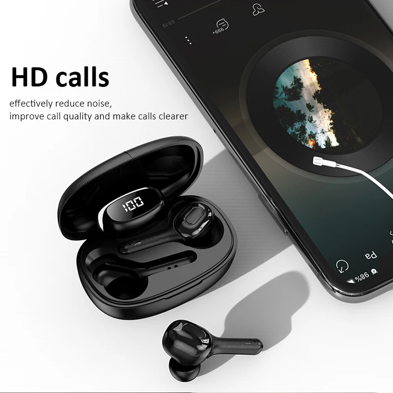 Earphone Type-c Bluetooth Earphones Wireless Headphones TWS Earbuds 5.0 Bleutooth Sports Headset For Mobile With Microphone