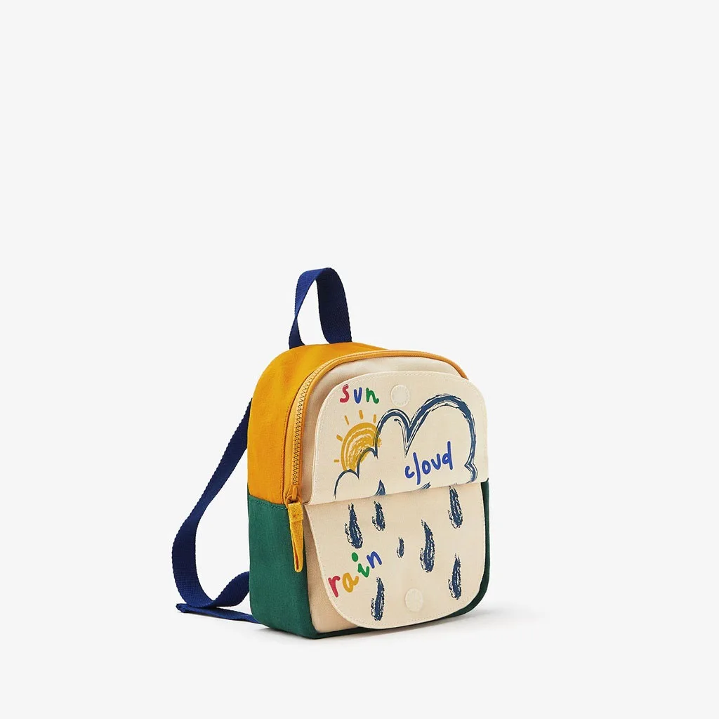 Bolso escolar con y costuras para niños y niñas, mochila pequeña color divertido, bolso de hombro para niños, mini bolsa|Mochilas escolares| -