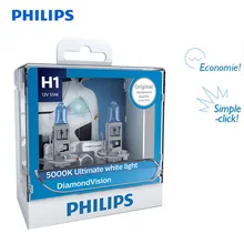 Philips H1 12V 55W P14.5s Diamond Vision 5000K ксенон супер белый светильник галогенные лампы Автомобильные фары 12258DV S2, пара