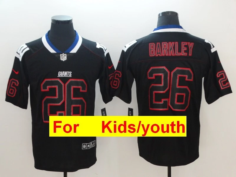 Youth New York Saquon Barkley Odell Beckham Jr Lawrence Taylor Landon Collins Eli kidsning Деймон Харрисон Раш футбольные майки - Цвет: Бежевый