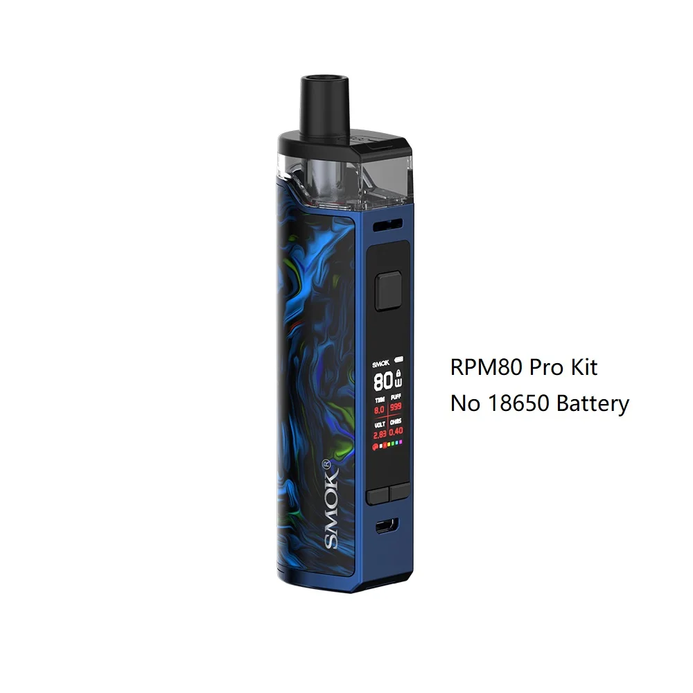 SMOK RPM80 Mod Pod Комплект с 3000 мАч батареей vs SMOK RPM80 Pro Pod Kit No 18650 батарея 5 мл Pod Max 80 Вт vs Vinci/aegis - Цвет: Fluid Blue Pro