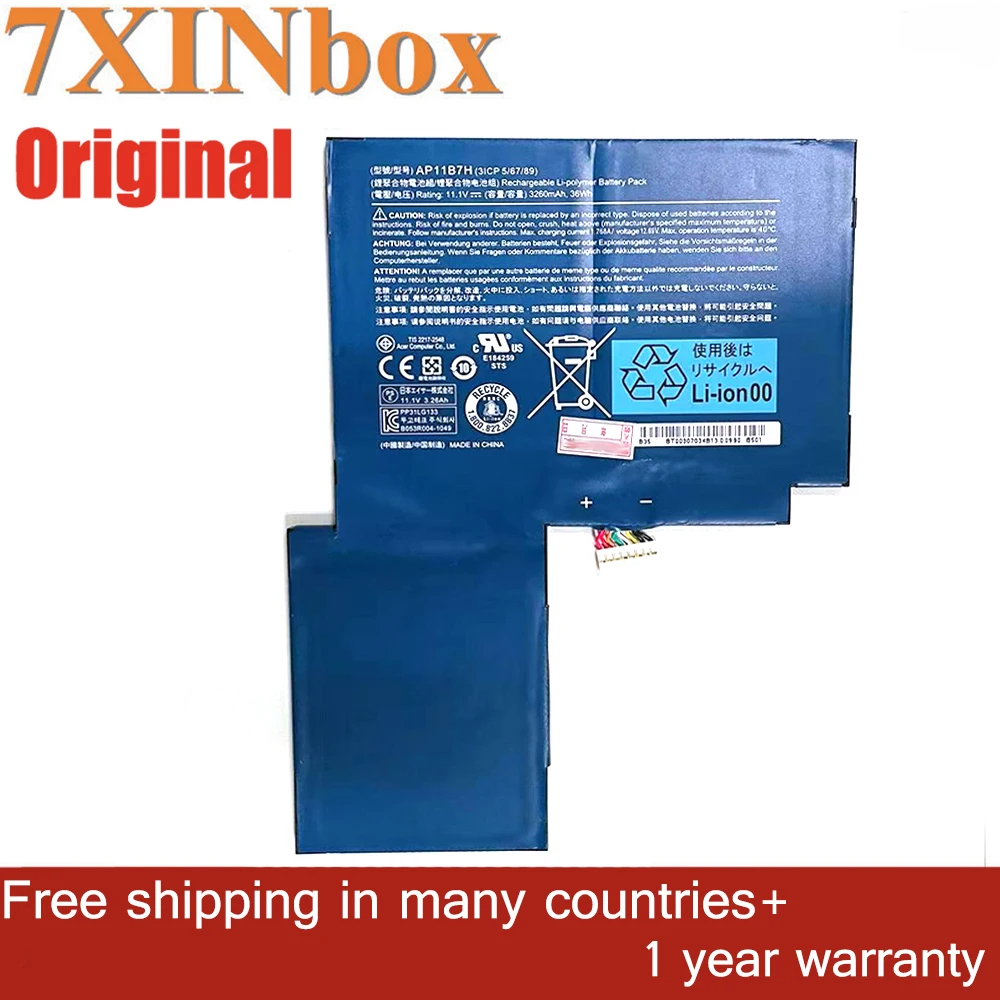 Аккумулятор 7XINbox AP11B7H AP11B3F 11 1 В 3260 мА · ч для ноутбука Acer Iconia W500 W500P планшета BT.00303.024