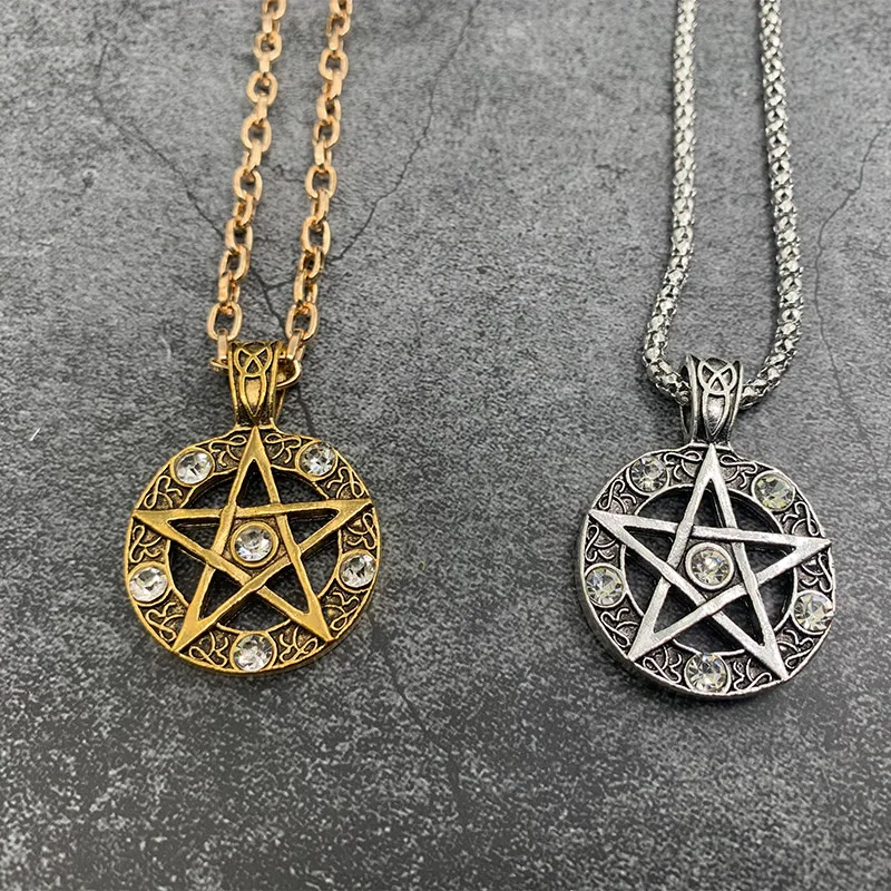 Винтажный талисман Wicca для мужчин и женщин ожерелье с подвеской из кубического