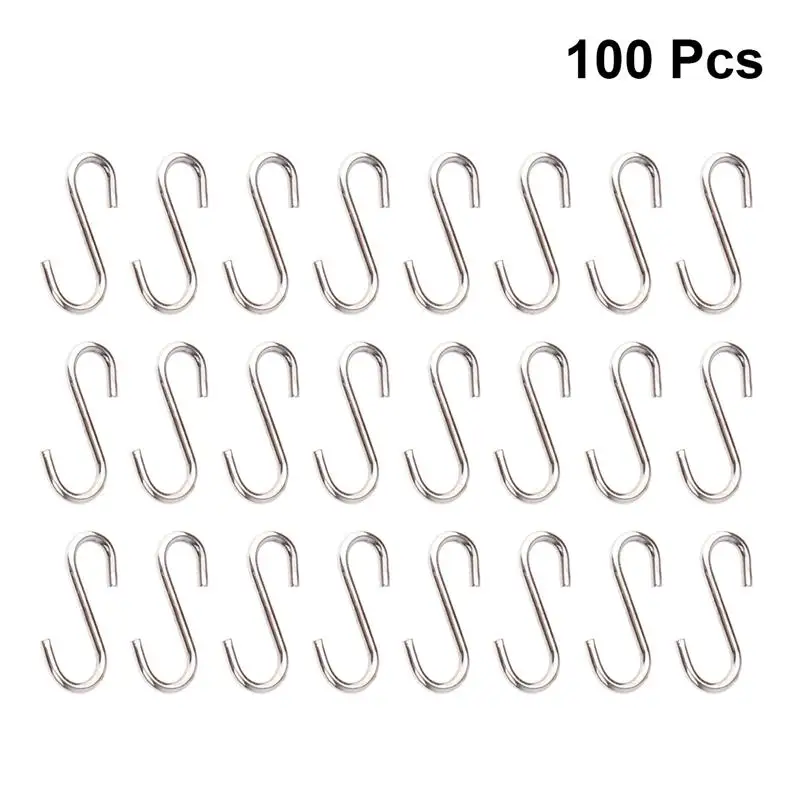 100PCS DIY Mini S Shaped Hooks Sturdy Hooks Stainless Steel Hangers Metal  DIY Jewelry Accessory High Quality Hanging Hooks - AliExpress