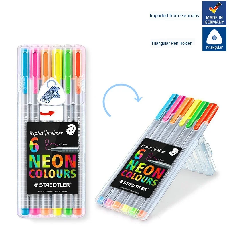 Фломастеры Staedtler Triplus упаковка из 6 неоновых цветов чехол 334 SB6CS3|Маркеры| |