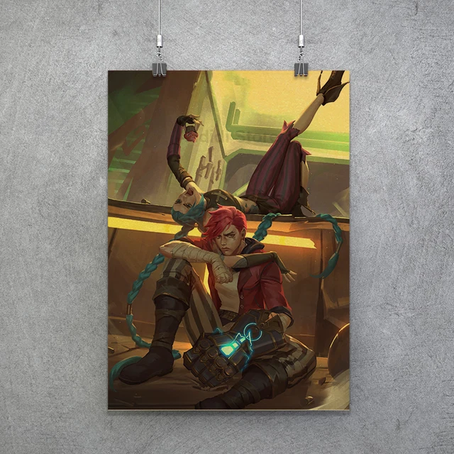 Popular TV Show Arcane Kraft Paper Poster Vi Viktor Jayce Jinx Home Decor Study Bedroom Bar Cafe Wall Paintings Stickers Posters Poster
