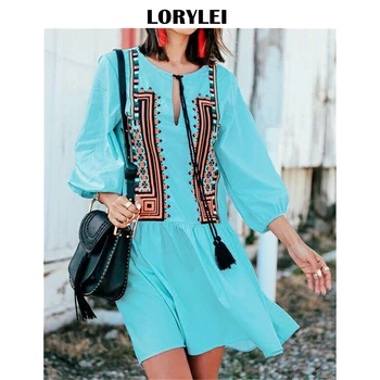 

2020 Beach Swimsuit Cover Ups Women Embroidery Kaftan Beach Tunic Dress Robe De Plage Cotton Pareo Beach Cover Up Q864