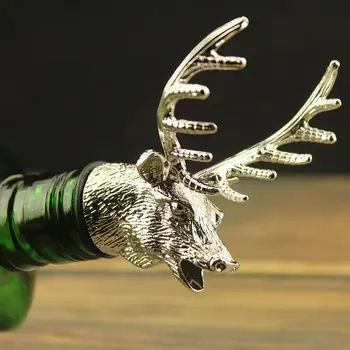 

2020 Stainless Steel Deer Stag Head Wine Pourer Unique Wine Bottle Stoppers Wine Aerators Bar Tools with Box Hot