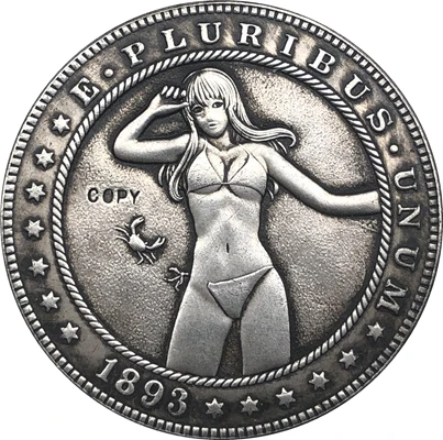 Hobo Nickel 1881 CC копия монеты доллара США Моргана тип 82|Безвалютные монеты| |