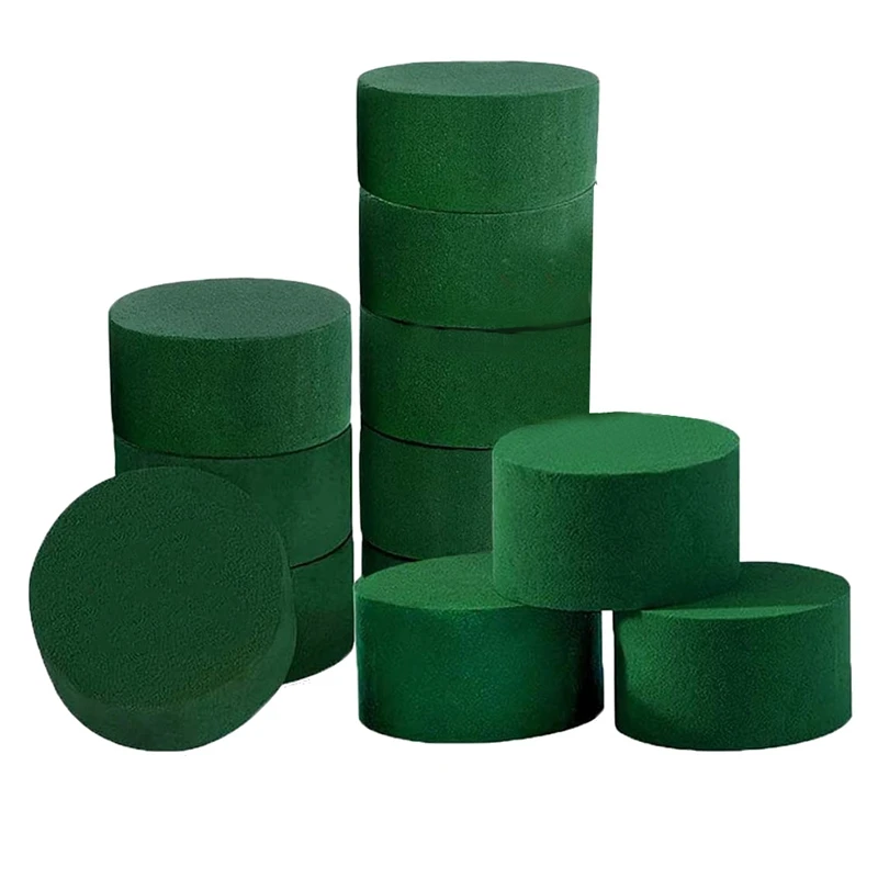 Floral Foam 12 Pcs Dry &Wet Flower Foam Round Florist Styrofoam Blocks Flower Foam for Fresh or