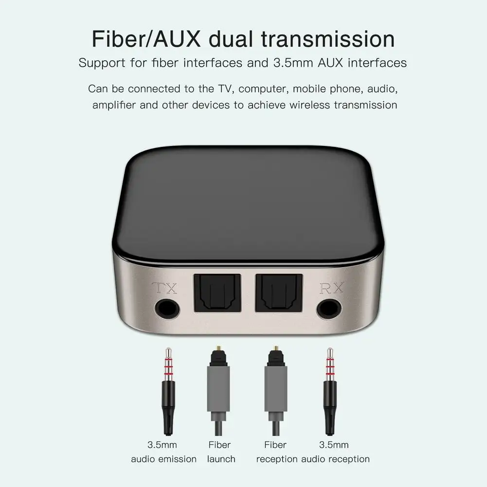 Bluetooth 5 0 Adapter 2 In 1 Transmitter Receiver For TV Wireless Headphone Speaker With Optical AUX Interface CSR5 0 Module