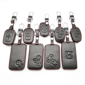 

Soft Leather Car Key Case Cover Holder For Renault Megane Clio Logan Kadjar 1 2 3 Scenic Koleos 9 Styles Keychain Card Case