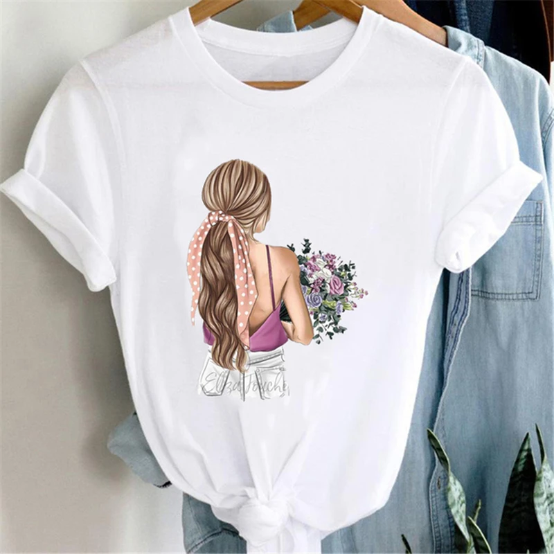 Модная женская футболка с рисунком аниме одежда коротким рукавом футболки Kawaii