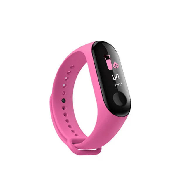 Умные часы с сенсорным экраном спортивный фитнес-трекер Шагомер Bluetooth будильник светодиодный цифровой браслет с напоминанием о сидячем положении - Цвет: pink