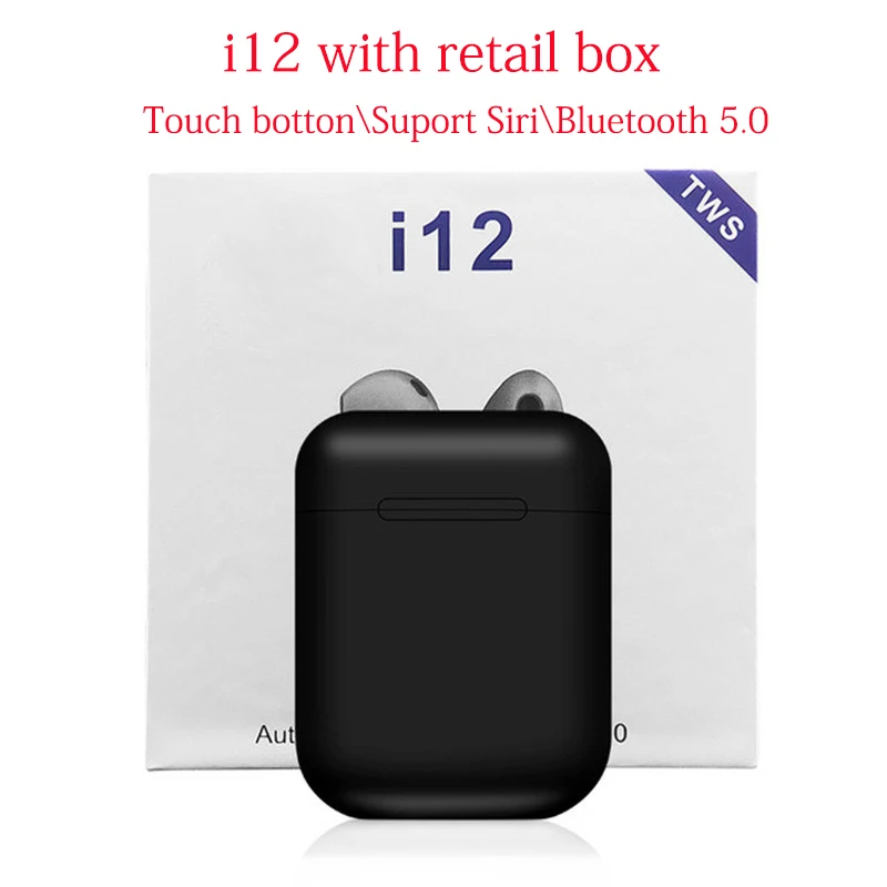 i12 TWS сенсорный ключ всплывающие мини беспроводные наушники Bluetooth 5,0 гарнитура для Android xiaomi Iphone PK i20 i30 i60 i80 tws - Цвет: Серый