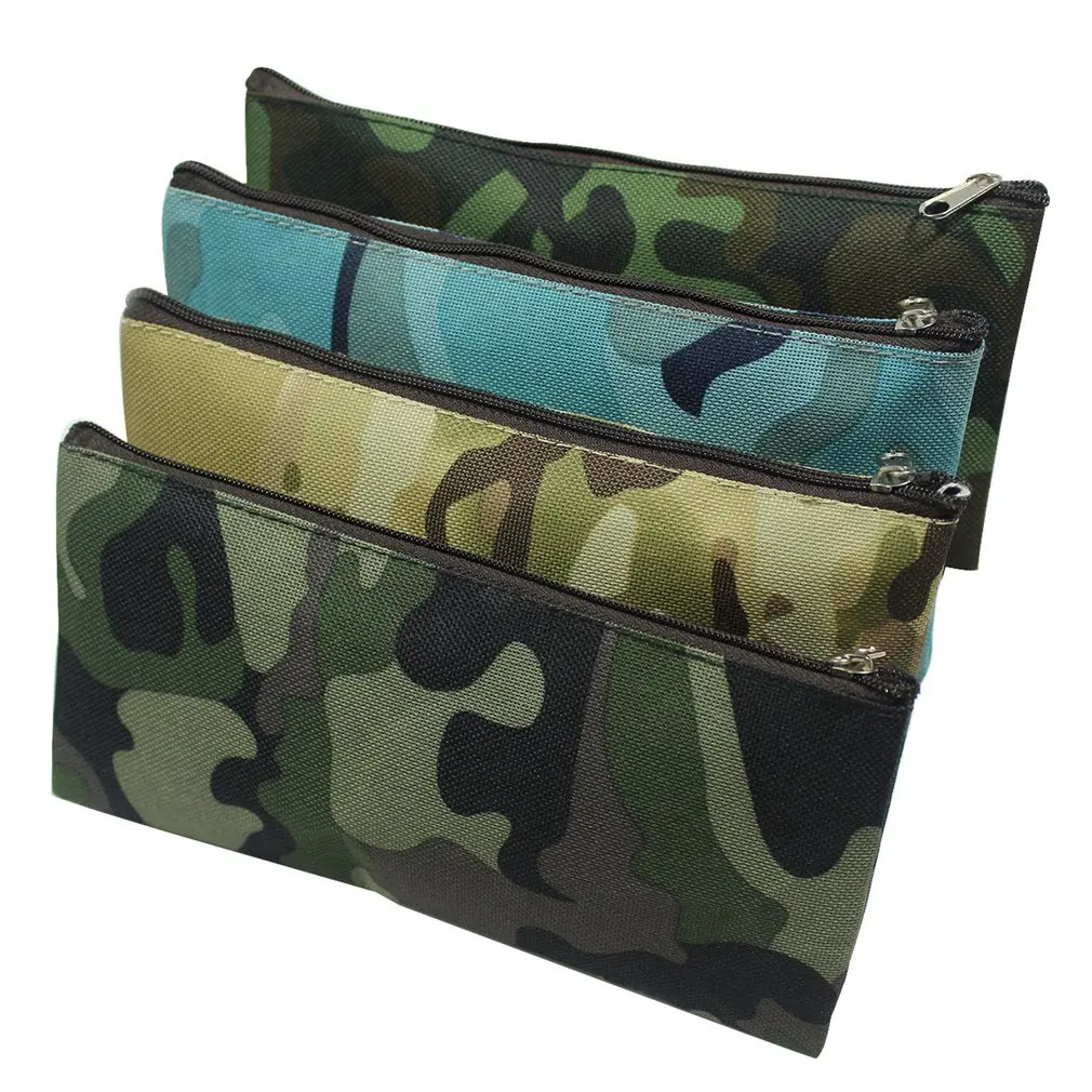 

Simple Camouflage Pencil Case Small Fresh Large Capacity Pen Box Student Student Stationery Bag Pencil Bag Orange