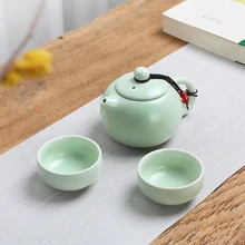 Керамика один горшок две чашки чайные наборы портативный путешествия дома офисные чашки керамический чайный сервиз