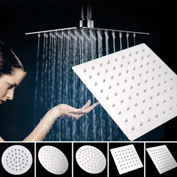 

Silver Adjustable Bathroom Thin Top Shower Head Rainfall Shower Creativity Durable Bath Faucet Sprinkler Practical Convenient