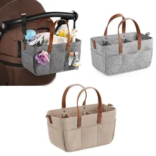 Bolsa de almacenamiento de tela de fieltro para bebé, organizador plegable de gran tamaño para cambiador de pañales, cesta de almacenamiento de juguetes, organizador de coche