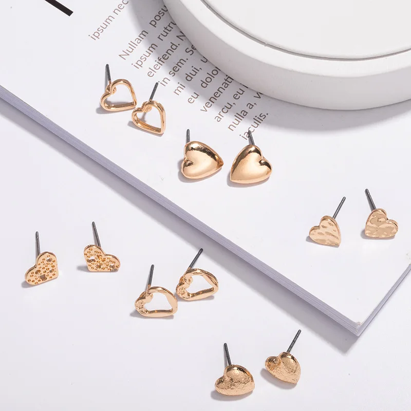 

PZMYCS Fashion Earrings 2019 small Geometric heart-shaped earrings For Women Hanging Earrings stud Earing modern Jewelry