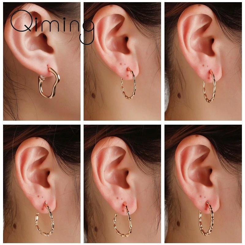 

Simple Gold Big Hoop Earring For Women Statement Fashion Jewelry Accessories Vintage Large Circle Round Earrings party gift