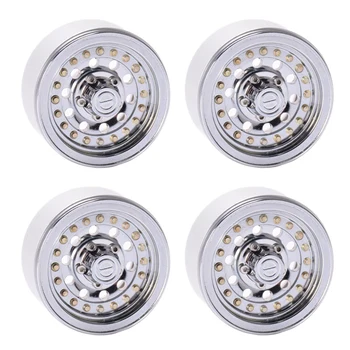 

4Pcs Matte Silver 1.9 Beadlock Wheels Rims for 1/10 RC Crawler Axial SCX10 II 90046 TRX4 D90