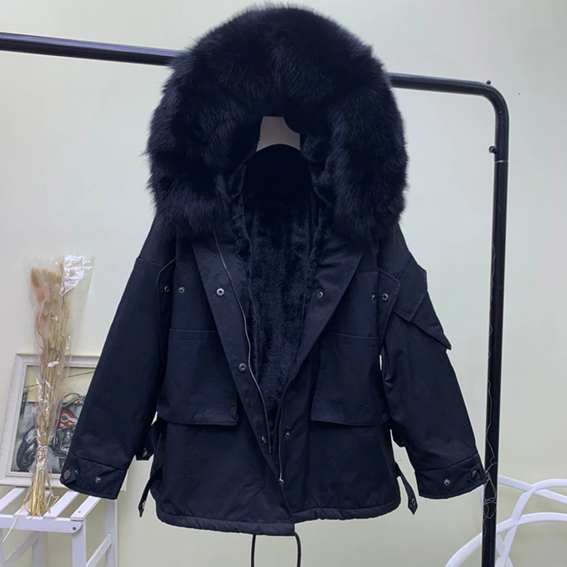 2019 толстые теплые Новые Шуба из натурального меха зимняя куртка Женская парка