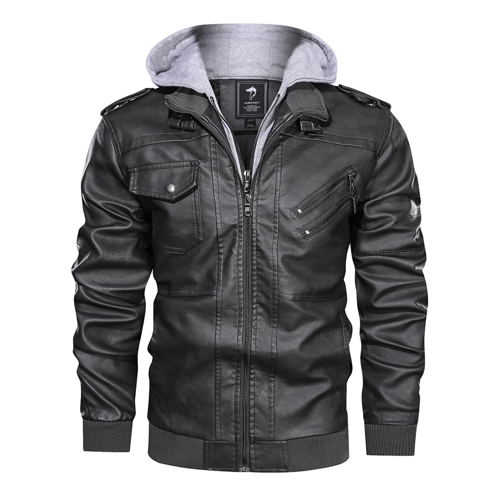 Новая мотоциклетная куртка из искусственной кожи, куртка для верховой езды, мужская осенне-зимняя Байкерская ветрозащитная Ретро байкерская куртка, винтажные байкерские куртки