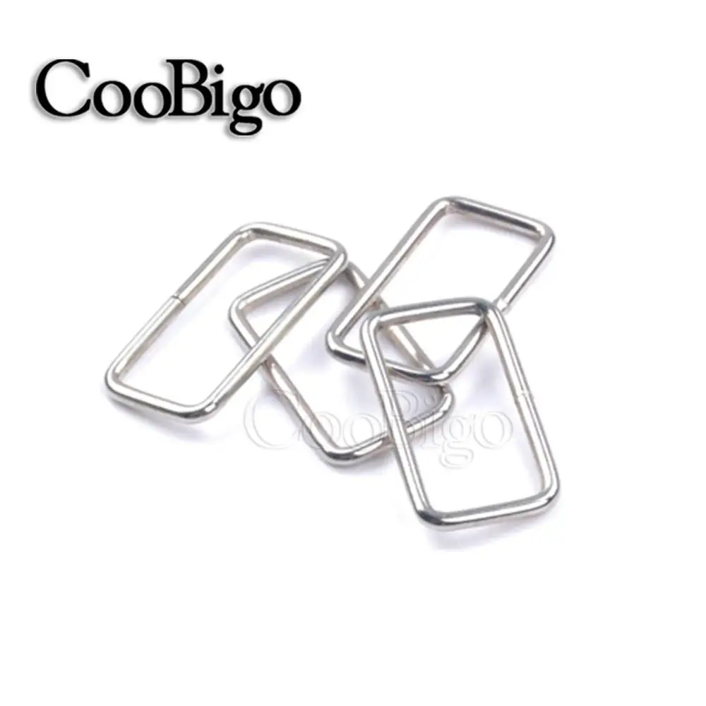 

10pcs Size 3/4" 1" 1-1/4" 1-1/2" Metal Adjustable Rectangle D Ring Belt Ribbon Buckle For Backpack Bag Pets Collar Accessories