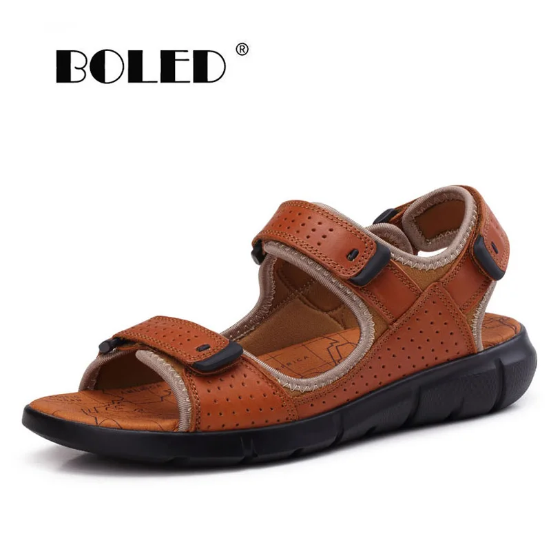 

Summer Shoes Men Sandals Genuine Leather Casual Men Shoes Quality Design Outdoor Beach Sandals Roman Water Shoes