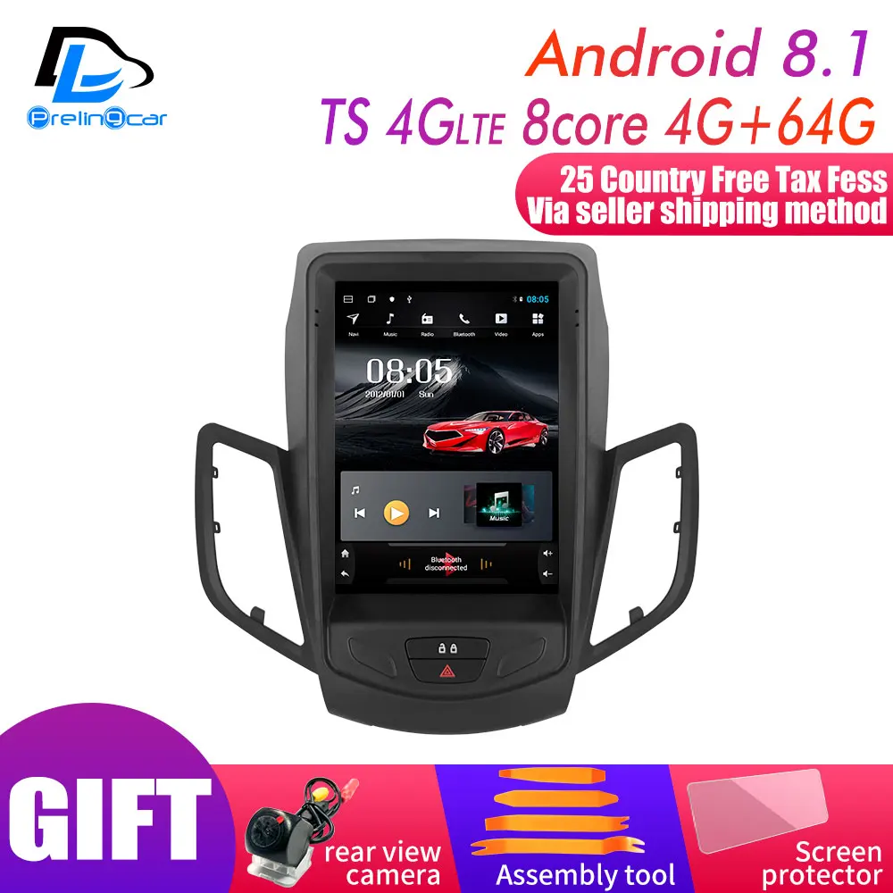 TS-4G 4G64G An8.1 32G rom вертикальный экран android автомобильный gps мультимедийный видео радио плеер в тире для ford fiesta car navigaton - Цвет: TS-4G 4G64G An8.1