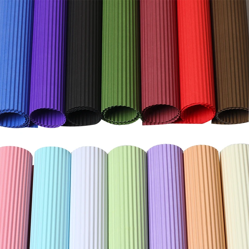 20 шт одноцветная гофрированная бумага 50*68 см DIY ремесло мятая бумага для свадьбы упаковка для букета оберточная бумага - Цвет: Mix 5lots