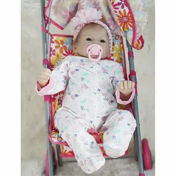 

22" Handmad Lifelike Reborn Baby Dolls Silicone Vinyl Girl Newborn Toys +Clothes Toys For Girls