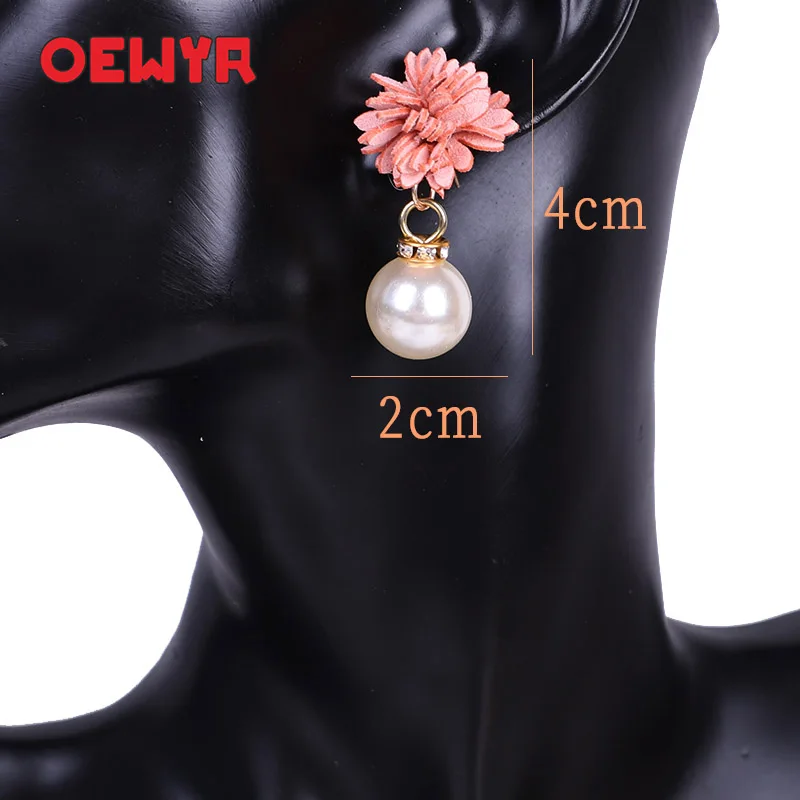 Новая летняя мода Boho жемчужные женские серьги вечерние Rred с цветком Висячие Эффектные серьги красочные женские ювелирные аксессуары
