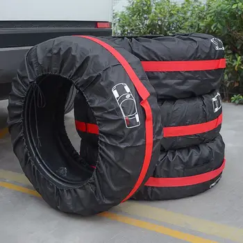

Hot 4pcs/set Spare Tire Cover Car Tires Storage Bag Car Tire Accessories Vehicle Wheel Protector spare tire cover car accessorie