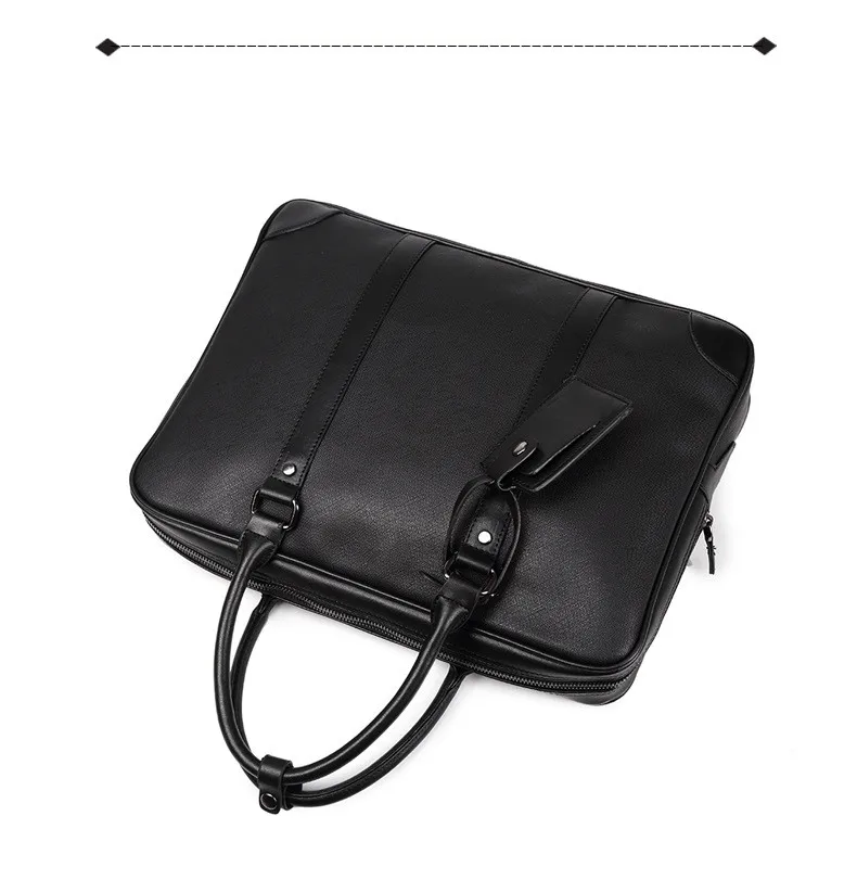 bolsa de couro masculino computador portátil bolsa