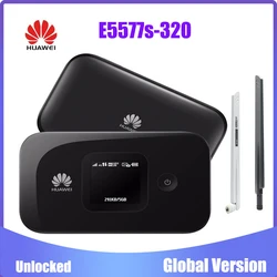 Huawei roteador wi fi desbloqueado autorizado, wireless e5577 E5577s 320 lte cat4, ponto de acesso 4g, 3000mah, com antenas