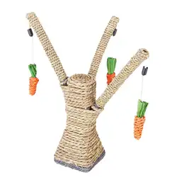 Сизаль Веревка Кошка Когтеточка котенок скалолазание рама с подвеской морковь форма игрушка животное Моделирование Дерево Играть
