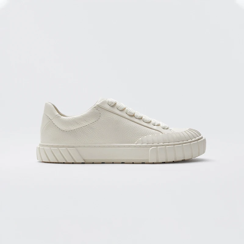 

2021 Autumn Flat Platform White Shoes Female High-quality Leather All-match Flat Bottom Casual Flats Board Shoes Loafers Sneaker