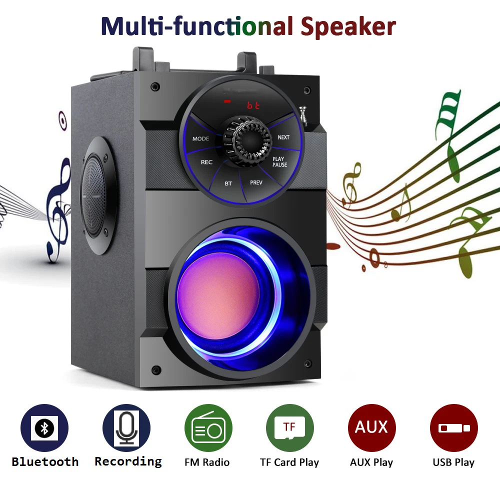 

Bluetooth Speaker Portable Big Power Wireless Stereo Subwoofer Heavy Bass Speakers Sound Box Support FM Radio TF AUX USB